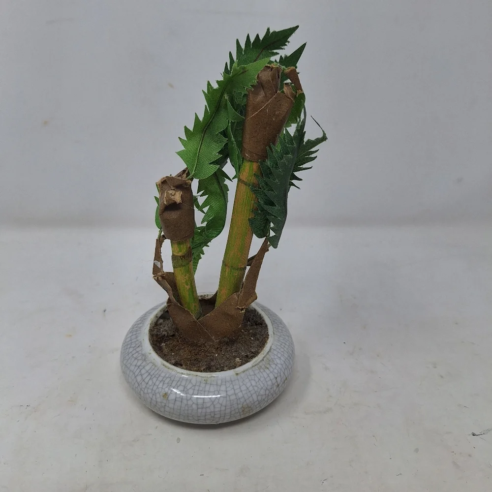Faux Bonsai Tree Figurine Small Tabletop Fake Plant Home Decor Potted Ceramic